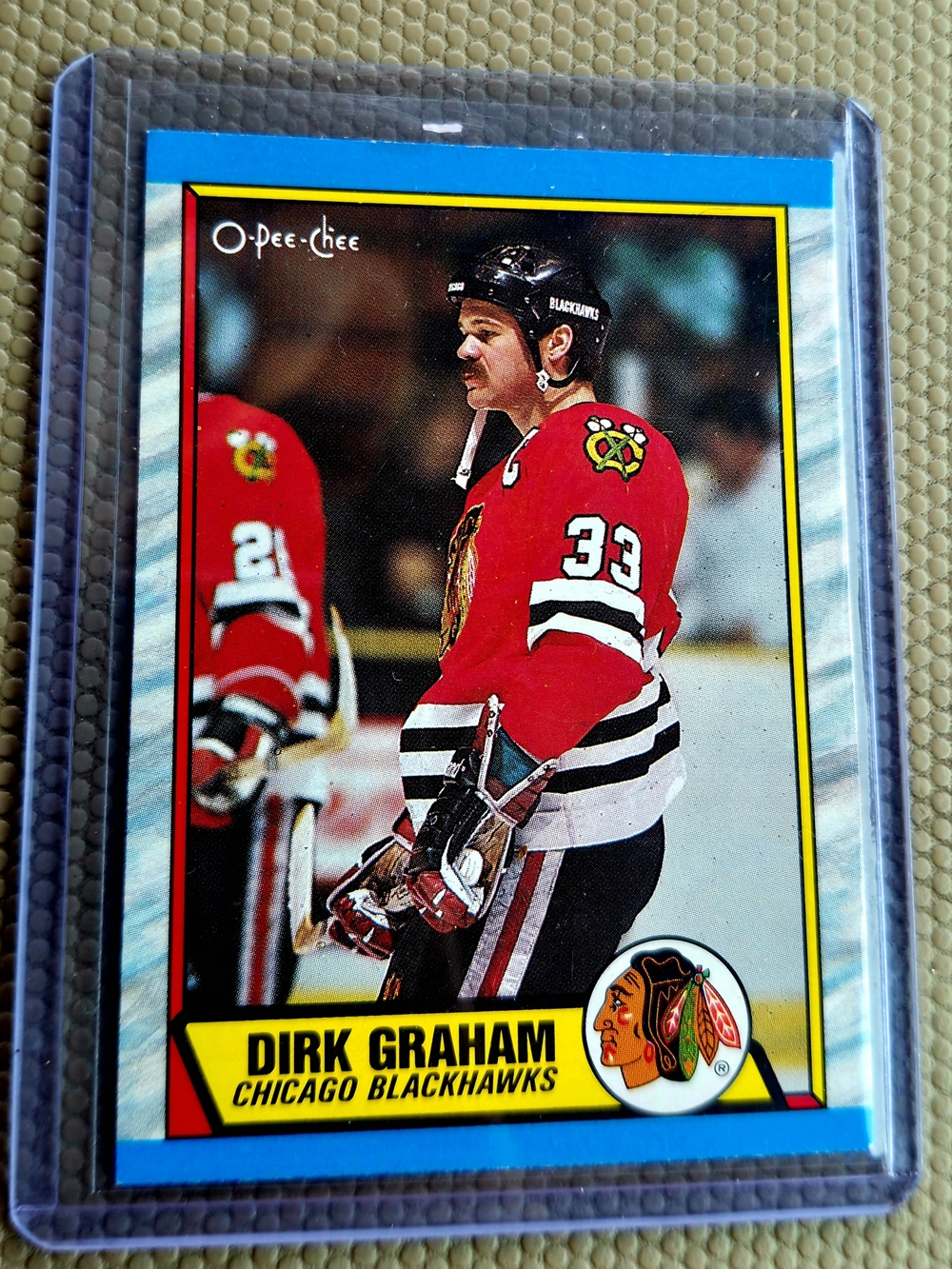 1989 O-Pee-Chee Dirk Graham Hockey Card #52 Blackhawks Vintage Raw Ungraded